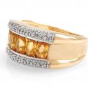 UNISEX 1.63ctw DAZZLING Yellow Sapphire & Diamond Ring SOLID 14K 4.5grams