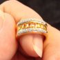 UNISEX 1.63ctw DAZZLING Yellow Sapphire & Diamond Ring SOLID 14K 4.5grams