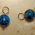 Deep Turquoise Teal Blue 8mm INTERCHANGEABLE Earring Charms YG or SS