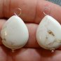 LG Cream White Howlite Teardrop INTERCHANGEABLE Earring Charms CHOICE YG or SS