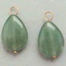 Green Jade Tear INTERCHANGEABLE Earring Charms YG or SS