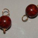 8mm Brown Chocolate Howlite INTERCHANGEABLE Earring Charms YOUR CHOICE YG or SS