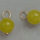 8mm Canary Yellow Jade INTERCHANGEABLE Earring Charms YG or SS