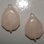 XXL Heavy Rose Quartz INTERCHANGEABLE Earring Charms YG or SS