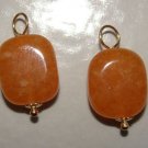 Unusual Light Rusty Orange Jade INTERCHANGEABLE Earring Charms YG or SS