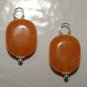 Unusual Light Rusty Orange Jade INTERCHANGEABLE Earring Charms YG or SS