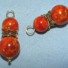 DBL Crab Agate INTERCHANGEABLE Earring Charms YG or SS