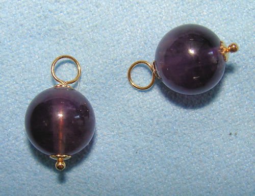 10mm Amethyst INTERCHANGEABLE Earring Charms YG or SS