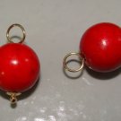 10m Red Howlite INTERCHANGEABLE Earring Charms YG or SS