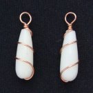 MED-LG White Jade INTERCHANGEABLE Earring Charms DAZZLING Rose Tone Copper
