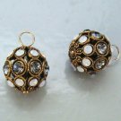 13m Swarovski Black Diamond Opal Encrusted INTERCHANGEABLE Earring Charms YG  2T