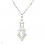 Stunning Freshwater White Pearl Chandelier Necklace Sterling Silver 18"