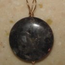 Large Charcoal Black Labradorite Pendant YG