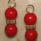 Fancy DBL Red Howlite INTERCHANGEABLE Earring Charms YG