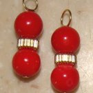 Fancy DBL Red Coral INTERCHANGEABLE Earring Charms YG