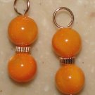 Fancy DBL Orange MOP INTERCHANGEABLE Earring Charms YG