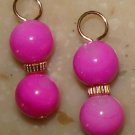 Fancy DBL Fushia MOP INTERCHANGEABLE Earring Charms YG