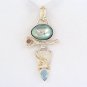 Stunning Grey Shell Topaz Amethyst Necklace Silver+14K