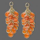 22x32m Orange Teardrop Cluster INTERCHANGEABLE Leverback Earrings Charms GP or S