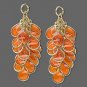 22x32m Orange Teardrop Cluster INTERCHANGEABLE Leverback Earrings Charms GP or S