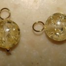 Flat LT Amber INTERCHANGEABLE Earring Charms YG or SS