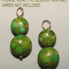 DBL Green Howlite INTERCHANGEABLE Earring Charms YG -SS