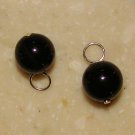 Smooth 8mm Onyx INTERCHANGEABLE Earring Charms YG or SS