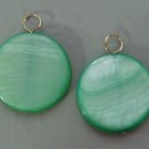 Large Light Weight 20mm Light Green MOP INTERCHANGEABLE Earring Charms YG or SS