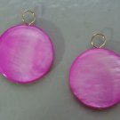 Large Light Weight 20mm Hot Pink MOP INTERCHANGEABLE Earring Charms YG or SS