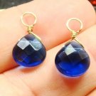 10x10mm Sapphire Blue Quartz INTERCHANGEABLE Earring Charms YG