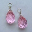 LG 11x17mm Pink Teardrops INTERCHANGEABLE Earring Charms YG or SS