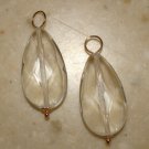 STUNNING LG Faceted Clear Rock Crystal INTERCHANGEABLE Earring Charms YG or SS