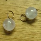 Pale Pink 8mm Rose Quartz INTERCHANGEABLE Earring Charms YG or SS