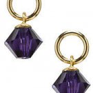 1/2" Purple Velvet Swarovski Crystal INTERCHANGEABLE Earring Charms YG or SS