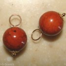 10mm Brown Chocolate Howlite INTERCHANGEABLE Earring Charms YOUR CHOICE YG or SS