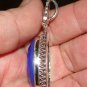Stunning Detailed 2 3/8" Lapis SLIDE Pendant 925 Silver