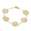 Sparkling Gold Bracelet with 15mm Wrapped Circles Length 7" 14K YG 4.0grams