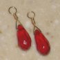 Long Ruby Red INTERCHANGEABLE Earring Jacket Charms YG
