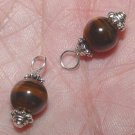Fancy 8mm Tiger Eye INTERCHANGEABLE Earring Charms SS