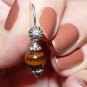 Fancy 8mm Tiger Eye INTERCHANGEABLE Earring Charms SS
