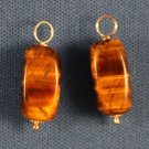 Smooth Tigers Eye Rectangles INTERCHANGEABLE Earring Charms YOUR CHOICE YG or SS