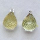 10x16mm AAA Faceted Genuine Lemon Quartz INTERCHANGEABLE Earring Charms Sterling