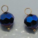 AB Blue Peacock INTERCHANGEABLE Earring Charms YG or SS