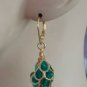 22x32mm Green Teardrop Cluster INTERCHANGEABLE Leverback Earrings Charms GP or S