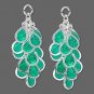 22x32mm Green Teardrop Cluster INTERCHANGEABLE Leverback Earrings Charms GP or S