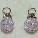 8mm Crackle Pink INTERCHANGEABLE Earring Charms YG