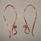 1 PAIR Long and Fancy 1 3/8" INTERCHANGEABLE Earring Wires Hammered Copper