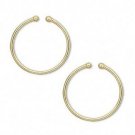 NON PIERCED 20mm HOOPS Gold Plated Perfect for Charms 4 Ear Nose or Lip