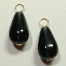 10x20mm Czech Montana Blue INTERCHANGEABLE Earring Charms YOUR CHOICE YG or SS