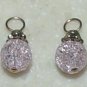 8mm Crackle Pink INTERCHANGEABLE Earring Charms SS